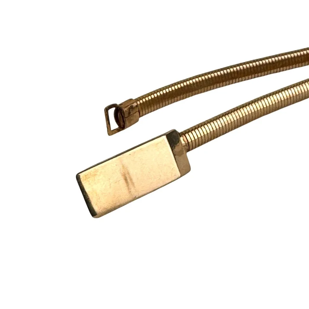 Gold Metal Accordion Skinny Belt Womens Stretchy Glam‎ Evening Dressy